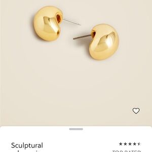 J. Crew Gold Sculptural Earrings nwot with pouch . Not worn